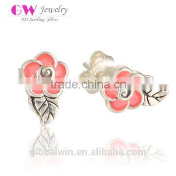 New Design Hign Quality Red Flower Shaped Fancy Stud Earring