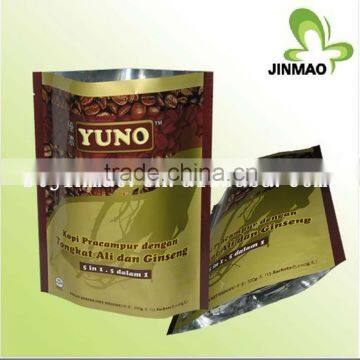 Stand up coffee bean plastic packaging bags