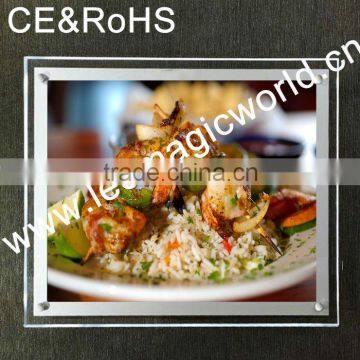Wall Mounted Restaurant Backlit Acrylic Digital Photo Frame