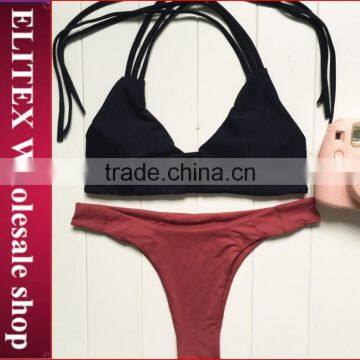 2017 Newest Lace Red Halter Sexy Print Bikini Women CK366b photo-4