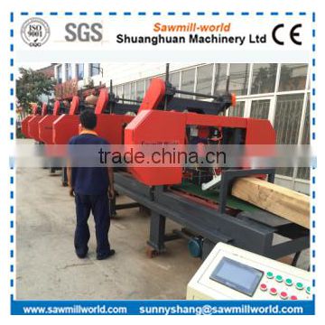 Hard wood processing large multiple heads band sawmill