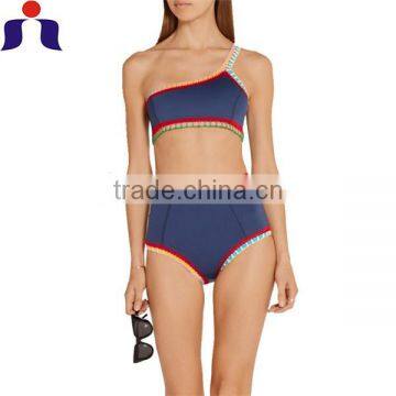 2016 xxx hot sex bikini one shoulder handmade crochet high waist bikini