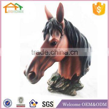 Factory Custom made home decoration polyresin antique wooden horse statue