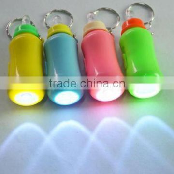 4PC Color Changing Mini LED Bulb Flashlight Torch Key Chain Bottle