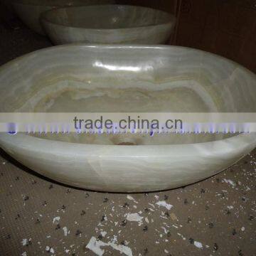 Top Quality PURE WHITE ONYX OVAL SHAPED SINKS AND BASINS photo-2