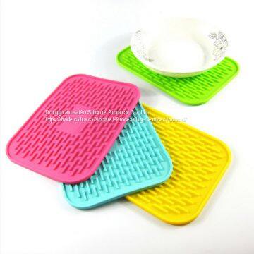 Popular Kitchenware Pink Rectangle Silicone Draining Mats photo-5