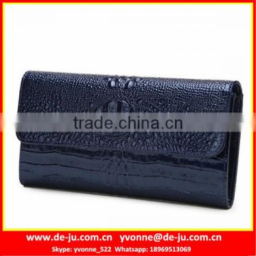 Long Black Top Grain Leather Wallet