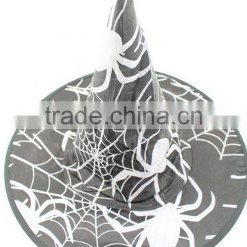 Halloween Costume Cobweb Wizard Black Witch Hat photo-2