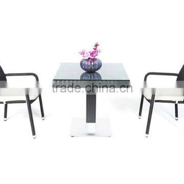 2017 Sigma weatherproof quickest delivery resin wicker small glass center table