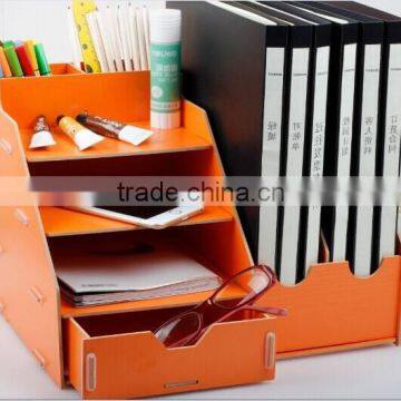 Multifunctional/Practical/Foldable Natural Color Wooden DIY Desktop Storage/Organizer/File Container for Home/Office