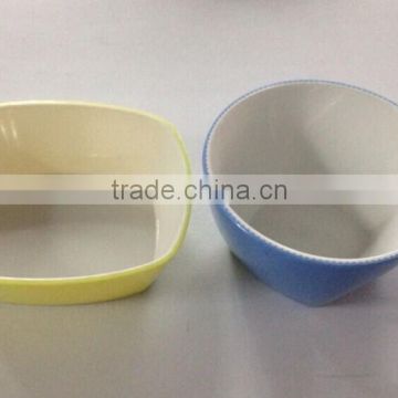 Colored ABS rotable coffee cup and salad bowl