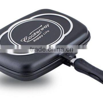 non-stick square double frying pan