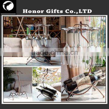 Vintage Wine Bottle Holder Antique Wrounght Iron Funny Wine Bottle Holder photo-3