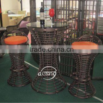 All Weather outdoor wicker furniture/hotel furniture bar table and stool