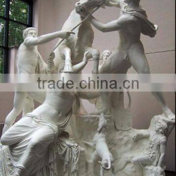 The farnese bull Greek mythology white marble statue