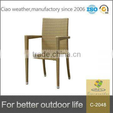 aluminium outdoor dining chair with 5cm seat cushion