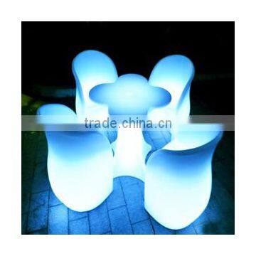 Best Seller Rechargeable 62*66*82cm LED Tables and Chairs for Outdoor Party / Luminous Theme Festival Item
