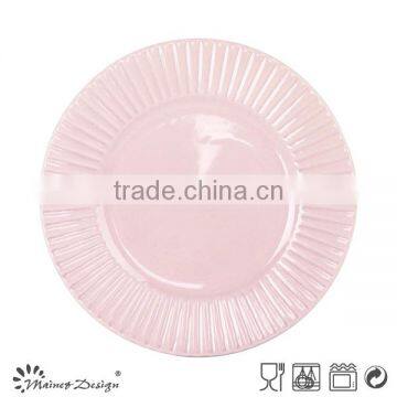 Embossed Solid Color Dinner Plate photo-5