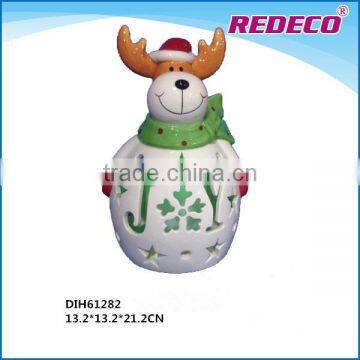 2017 newly ceremic chirstmas decor with led light