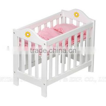 White color Doll's bed,wooden baby doll beds