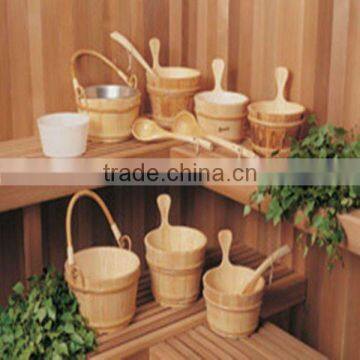 Durable Wooden Sauna Scoop & Bucket Made in Factory