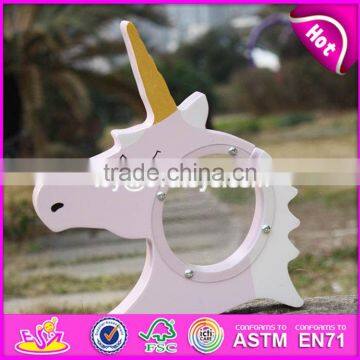 New Design Lovely Wooden Unicorn Piggy Bank for Kids W02A257