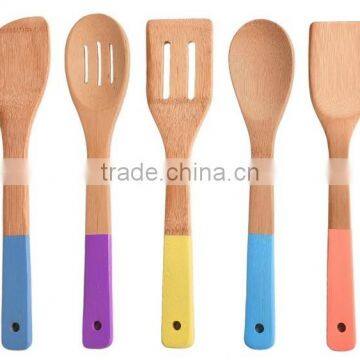 5 Piece Bamboo Utensil Set Colorful / Wholesale Holiday Gift photo-2
