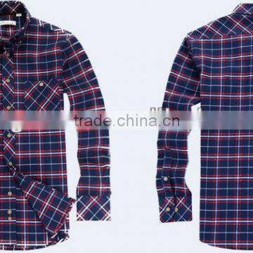 Men's 100% Cotton Twill Plaids Flannel Fashion Shirt With Long Sleeves photo-3