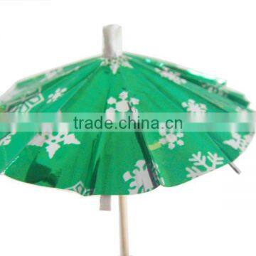 disposable decoration foil umbrella pick for party