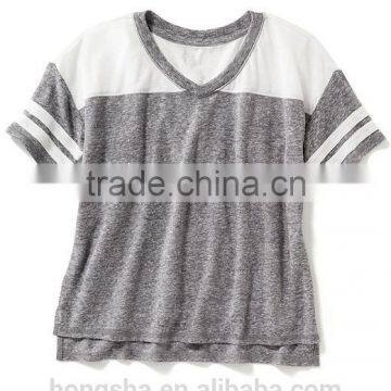 Child Girls Linen-Blend Football Tee HST8064 photo-3