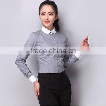 2015 latest customized office slim fit shirts ladies blouse