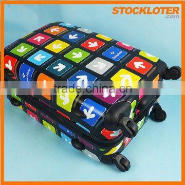 150704b Bags Leopard Trolley Luggage Printed ABS Luggage stocklots