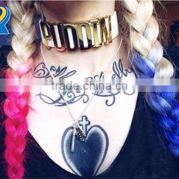 PUDDIN YES SIR for Suicide Squad Harley Quinn choker necklace leather choker necklace leather