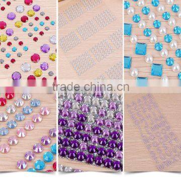 3d Custom Radiant DIY Acrylic Rhinestone Stickers Mobile Phone Crystal Case Self Adhesive Rhinestone Crystal Sticker photo-3