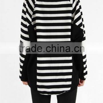 Oversized Loose Two Color Striped Sweatshirt,sweatshirt Extra Long photo-4