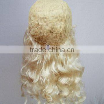 Wholesale Long Wave Heat Resistant Fiber Hair Side Part Blonde Synthetic Lace Front Halloween Wig photo-6