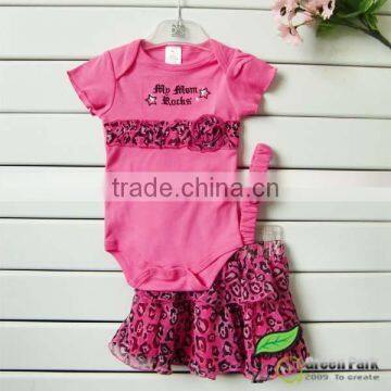 girls hot pink princess rompers with printed chiffon skirts clothing sets baby outfits girls suits