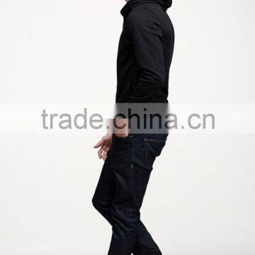 High Quality Black Plain Stylish Custom Cowl Neck Hoodies for Men photo-2