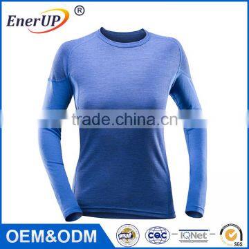Fashion Apparel Woman 100% Merino Wool Antibacterial Long Sleeve T-shirt Thermal Cloth photo-6