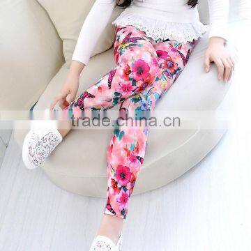 High Quality Girls Leggings Children Pants Print Flower Kids Girls Pants photo-5