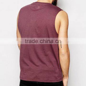 New Design 100% Cotton Custom Pocket Blank Tank Top for Men photo-2
