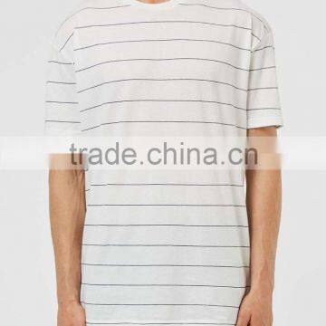 Custom Mens White off Black Stripes t Shirts 100% Cotton Summer Wear T-shirts for Man photo-2