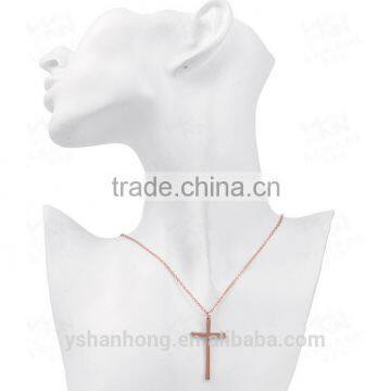Creative Rose Gold Cross Pendant Necklace photo-5