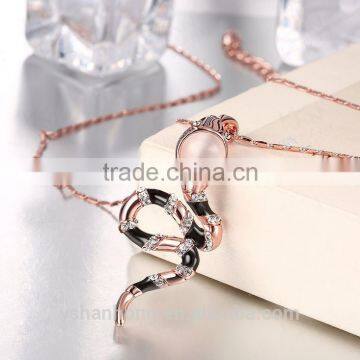 Rose Gold Plated Snake Pendant Necklace photo-3