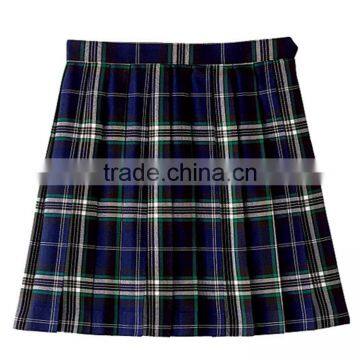 Wholesales Short Design Schools Uniform Skirts Blue Plaid School Girl Skirt photo-2