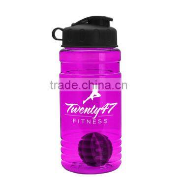 USA Made 20 oz. Tritan Shaker Bottle With Flip Lid - has a mixing ball, features ergonomic finger grips and comes with your logo