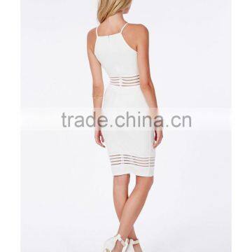 Stripe Mesh Detail Fashion Dress Wholesale China Women Dresses photo-3