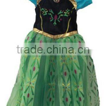 Kids Girls Princess ANNA Dress Queen Cosplay Costume Fancy Dress&Crown photo-2