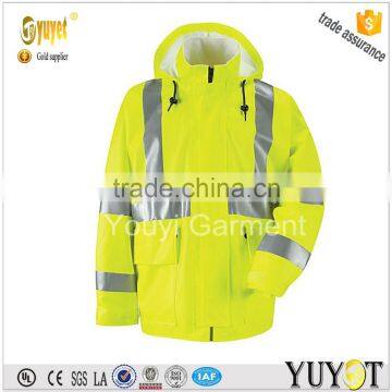 3m reflective tape hi vis rain jacket for men and women