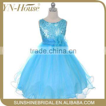 Lovely Cute Hot-Selling Organza Embroidered Baby Dress Designs With Pleated Skirt